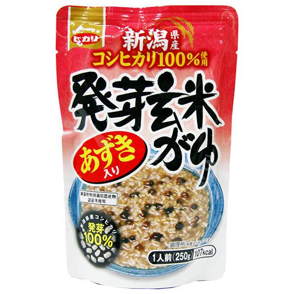 ヒカリ食品 あずき入り 発芽玄米がゆ 250gパウチ×24個入×(2ケース)｜ 送料無料