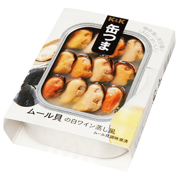 【送料無料・メーカー/問屋直送品・代引不可】国分 K&K 缶つま ムール貝の白ワイン蒸し風EO 角3号B缶 95g×6個入×(2ケース) K＆K 【送料無料・メーカー/問屋直送品・代引不可】国分 缶つま