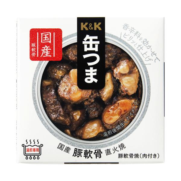 国分 K&K 缶つま 国産 豚軟骨 直火焼 40g×12個入×(2ケース) メーカー 問屋直送｜ 送料無料 おつまみ 缶詰 K＆K 国分 缶つま 国産 豚軟骨 直火焼 40g×12個入×(2ケース) メーカー
