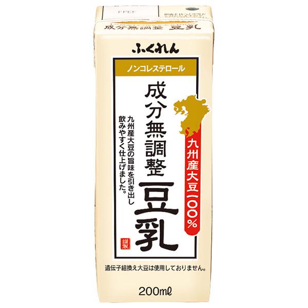 ふくれん 九州産大豆 成分無調整豆乳 200ml紙パック×24本入×(3ケース)｜ 送料無料