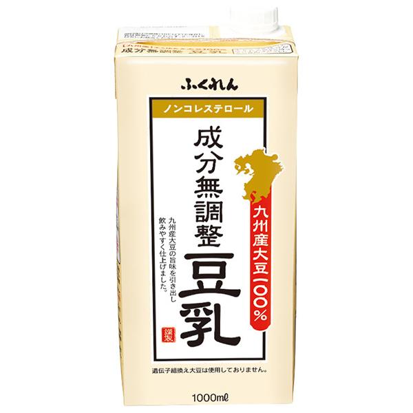 ふくれん 九州産大豆 成分無調整豆乳 1000ml紙パック×12(6×2)本入×(2ケース)｜ 送料無料