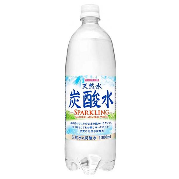 サンガリア 伊賀の天然水 炭酸水 1Lペットボトル×12本入×(2ケース)｜ 送料無料