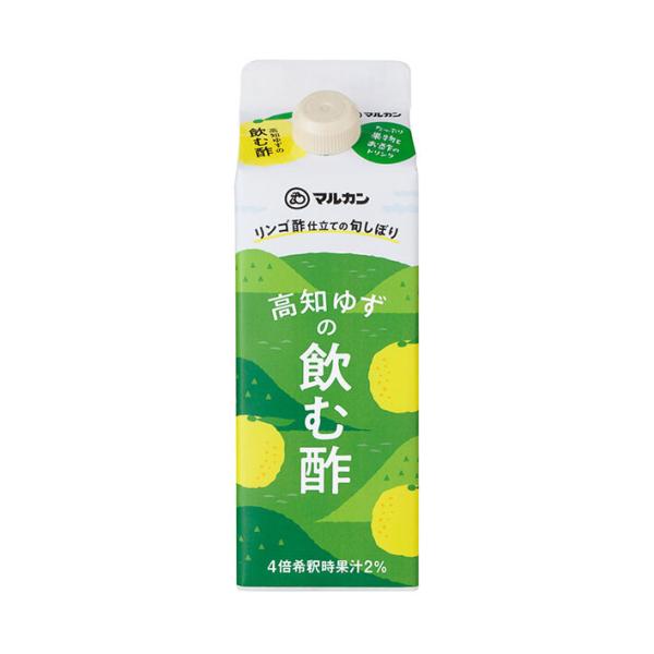 マルカン酢 リンゴ酢仕立ての旬しぼり 高知ゆず 500ml紙パック×12本入｜ 送料無料