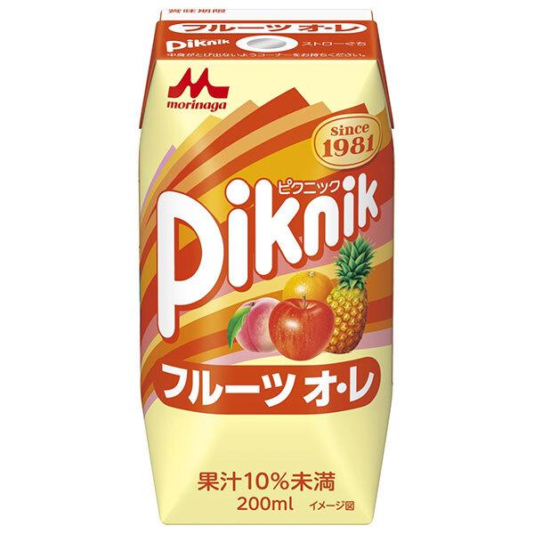 森永乳業 ピクニック フルーツオレ(プリズマ容器) 200ml紙パック×24本入×(2ケース)｜ 送料無料