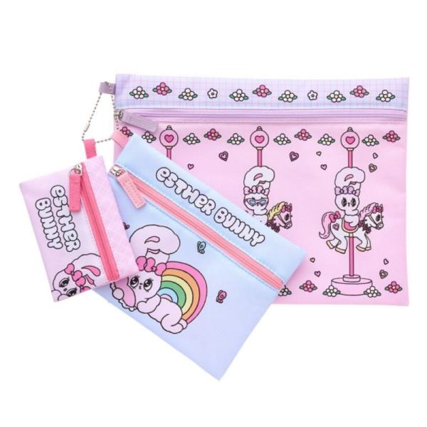 エスターバニー 3連ポーチ ポーチ グッズ 大人 スクエアポーチ