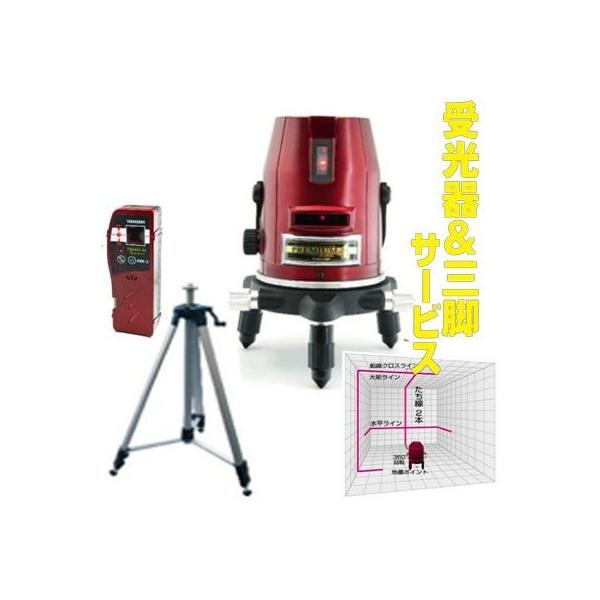 山真製鋸 縦・横・矩ラインレーザー墨出し器PM-4-W（受光器・三脚付  