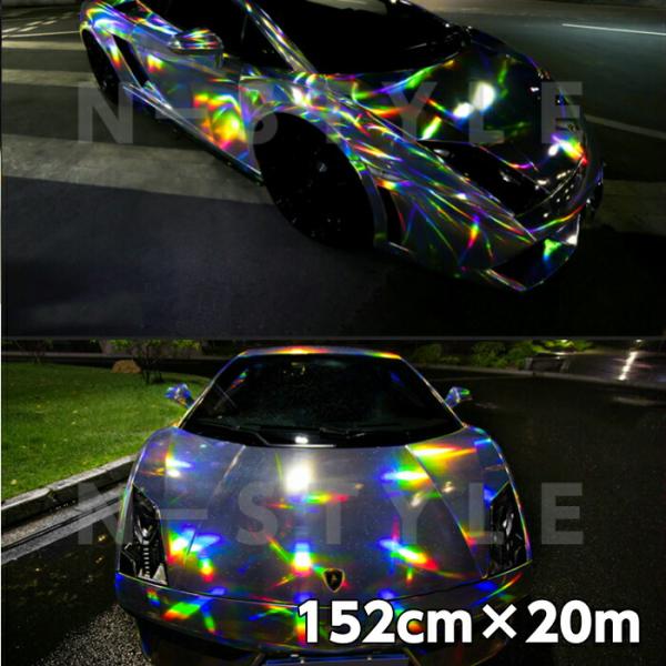 カーラッピングシート マジョーラメッキ152cm ｍブラック ホログラム調メッキカーラッピングフィルム耐熱耐水曲面対応裏溝付 エヌスタイルヤフーショッピング店