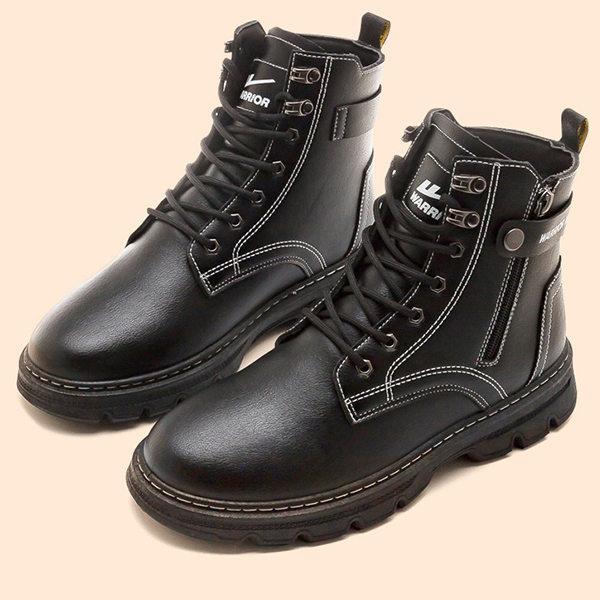 ショートブーツ メンズ ワークブーツ ミリタリーブーツ 紐靴 エンジニアブーツ 革靴 ファスナー付き シューズ アウトドア 秋冬 送料無料 Whmenz Ntwatch 通販 Yahoo ショッピング