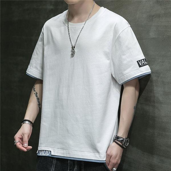 Tシャツ メンズ 半袖tシャツ かっこいい 重ね風 重ね着 綿tシャツ Tシャツ Tシャツ 無地tシャツ おもしろい 夏服 人気 メンズ夏物 Whndx Ntwatch 通販 Yahoo ショッピング