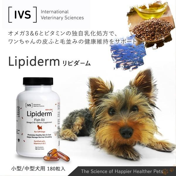 リピダーム 小型 中型犬用 180粒 サプリ ビタミン 税込 オメガ3 カルシウム 6とビタミンの独自乳化処方でワンちゃんの皮ふと毛並み の健康維持をサポート