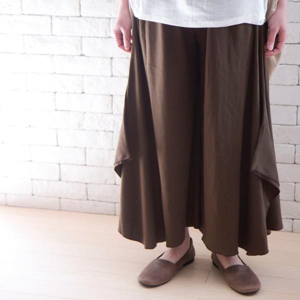 ストレッチコットンパンツ スカーチョ ガウチョパンツ ワイド ...