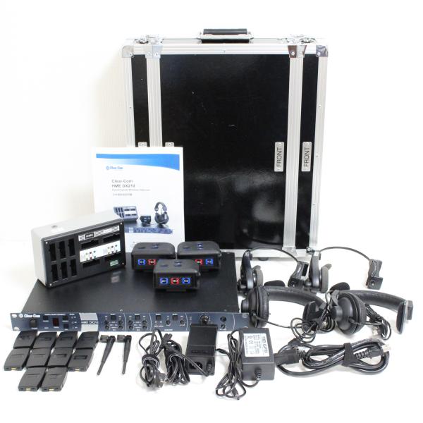 ■希少品■ Clear-Com DX210 ワイヤレスインターカムシステム Clear-Com DX210 BS210 BP210x3 ヘッドセットx4 バッテリーx10