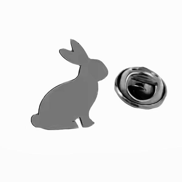 ピンズ ピン バッジ ブローチ バッヂ ( 銀 シルバー ) 兎 ウサギ