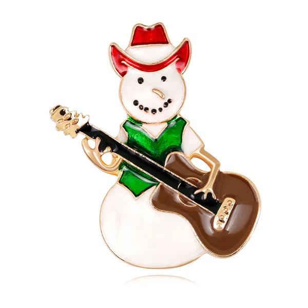 ピンズ ピン バッジ ブローチ バッヂ ( エナメル ギター ゆきだるま 雪だるま クリスマス 冬 ) 送料無料