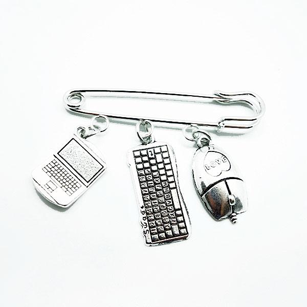 ピンズ ピン バッジ ブローチ バッヂ 安全ピン ( PC パソコン マウス