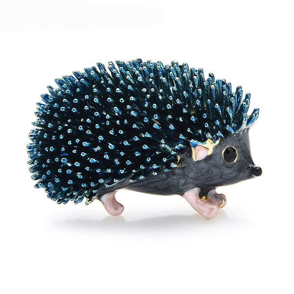 ピンズ ピン バッジ ブローチ ( ブルー 青 ) ハリネズミ はりねずみ