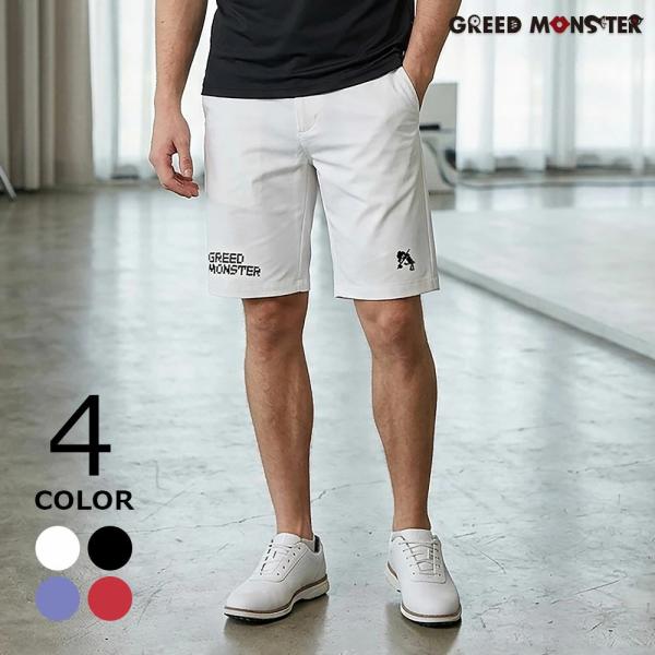 GREED MONSTER メンズ ゴルフウェア ショーツ ハーフパンツ 短パン シンプル ロゴ 20代 30代 40代 春 夏 速乾 軽量 ストレッチ シンプル ブランド プリント 人気