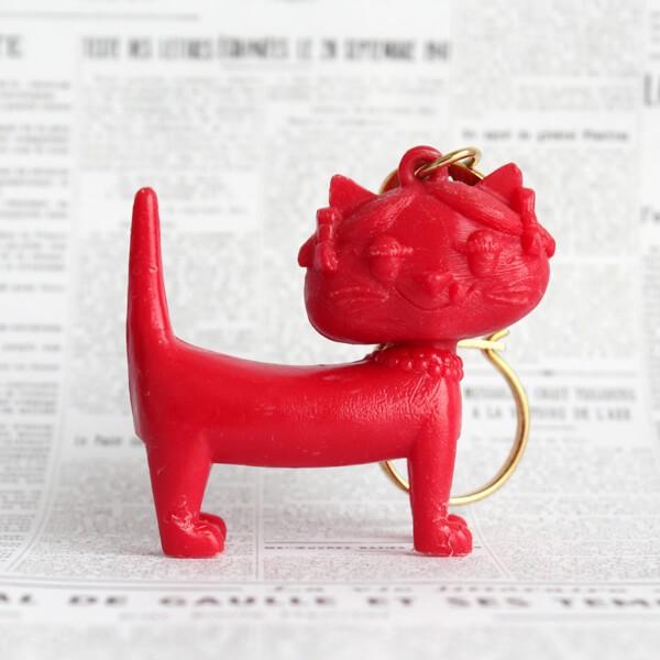 猫 キーホルダー Unimel ユニメル レッド1 フランス フレンチ