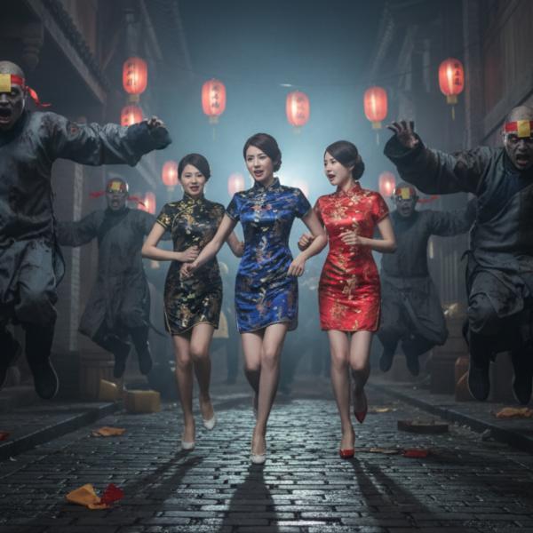 スリットで美脚に魅せる定番のミニ丈チャイナドレスです！10cmのスリットが、大人の女性の艶やかさを演出します。20世紀前半に流行った旗袍スタイルの詰襟ワンピース。レトロな雰囲気漂う半袖タイプになります。ゴージャスな龍＆鳳凰柄がクールです！赤...