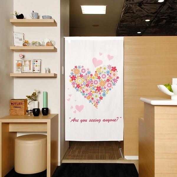 のれん おしゃれ 北欧 夏用 暖簾 モダン レースプリント 11 ハッピー 間仕切り 幅８５ｘ丈１５０cm 送料無料 563 10 2 カーテン 専門店 Cloth Shop 布や 通販 Yahoo ショッピング