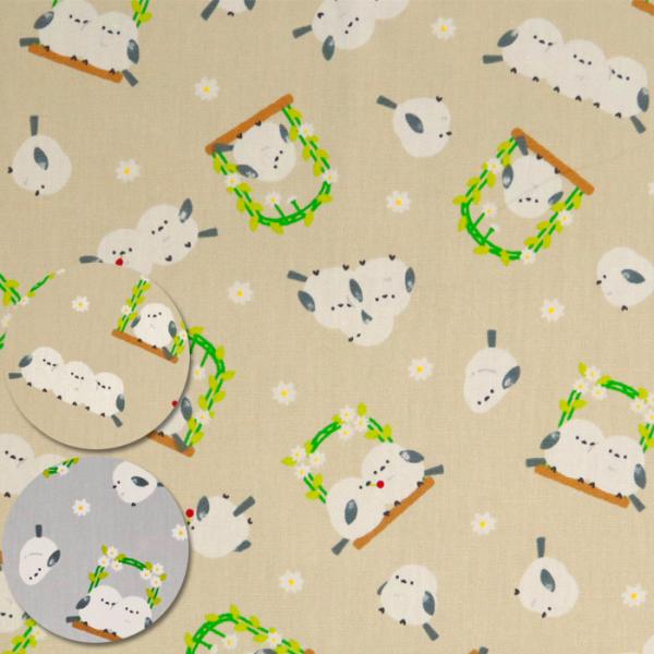 生地は50cm単位での販売になります。ゆうパケット便(メール便)での発送は2.5m(購入数５)まで。商品コード：013-17-cs1234シマエナガとお花ブランコ メルマガ商品／オックス生地生地幅110cm／綿100％オックス生地※メーカー...