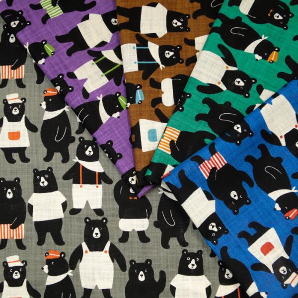 生地は50cm単位での販売になります。ゆうパケット便(メール便)での発送は2.5m(購入数５)まで。商品コード：013-33-sj1641めちゃくま Wonderland メルマガ商品／リネンライクスラブ生地生地幅104cm／綿100％リネ...