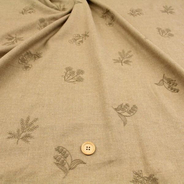 Embroidery ボタニカル 杢ビエラ起毛刺繍生地 シャツ ブラウス ワンピース スカート ハンドメイド 秋冬 50cm単位 013 36 Yka 1 生地通販 布1000ネット ヤフー店 通販 Yahoo ショッピング