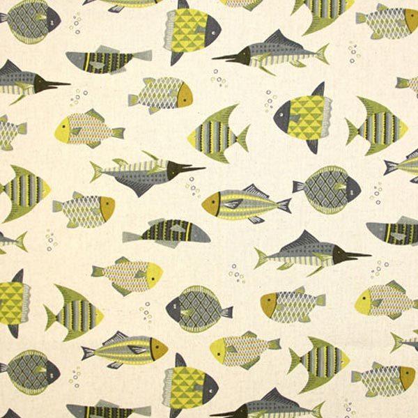 会員5 引 Fishdance 綿麻キャンバス生地 ハーフリネン ハンドメイド 雑貨 インテリア バッグ エプロン 魚柄 海 マリン 50cm単位 013 36 Ywa 2 生地通販 布1000ネット ヤフー店 通販 Yahoo ショッピング