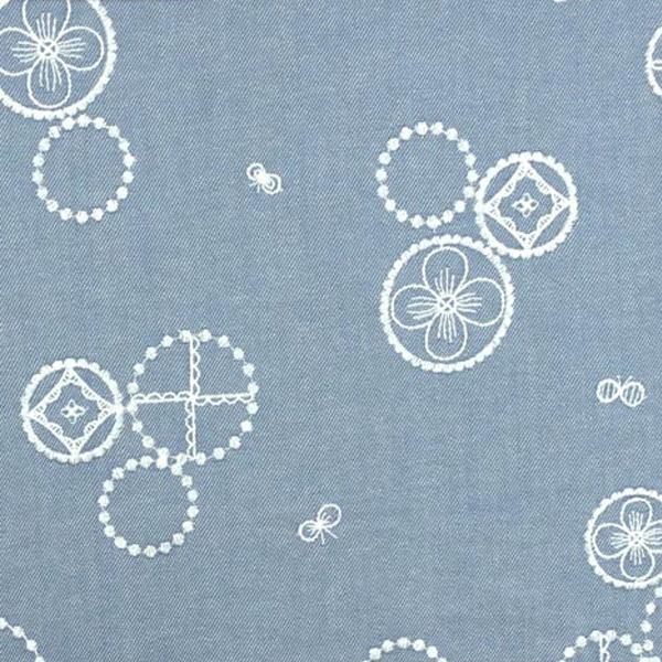 デニム刺繍 サークル 先染めデニム刺繍生地 ハンドメイド ジーンズ デニム フラワー 刺繍 花柄 50cm単位 055 36 Yka 2 生地通販 布1000ネット ヤフー店 通販 Yahoo ショッピング