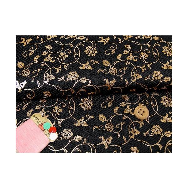 kimonotarou様 黒と金の花柄レース生地 レース生地 ラッセルレース 黒 10cm単位 日本製 洋裁 服地 ドレス 手芸