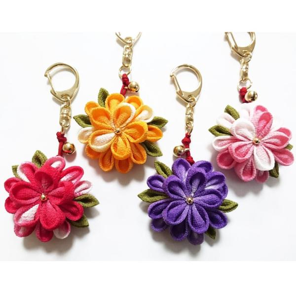 一越ちりめんで作る つまみ細工キット お花のキーホルダー4色セット 限定販売 Buyee Buyee 日本の通販商品 オークションの代理入札 代理購入