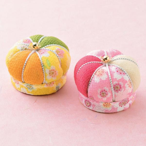 エコクラフトピンクッション エコ手芸キット・ふっくらピンクッション（黄・ピンク） : 布がたり
