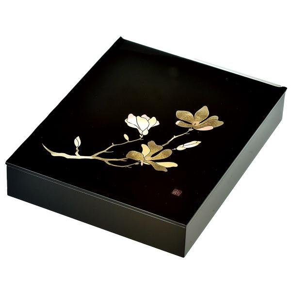 文箱 書類入れ 書類箱 A4判 こぶし 文庫 板蓋 黒塗り 11.0 会津漆器