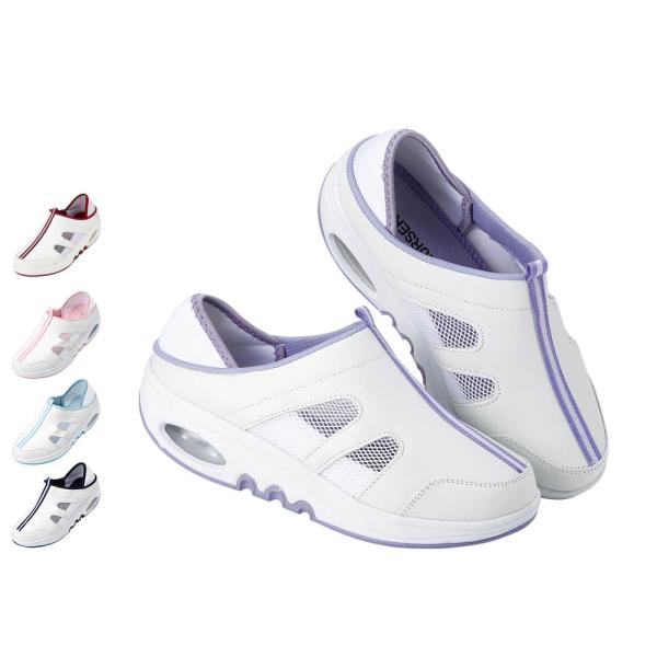 ソールに沿った丸い形状のエアーで衝撃緩和人気の2Wayヒールカップ式船底エアーシューズ船底ソールで軽やかなローリング歩行ソール前後の湾曲形状により通常ソールとは違う着地時のローリングと不安定なバランス感覚と実現します。・甲をカバーしながら、...