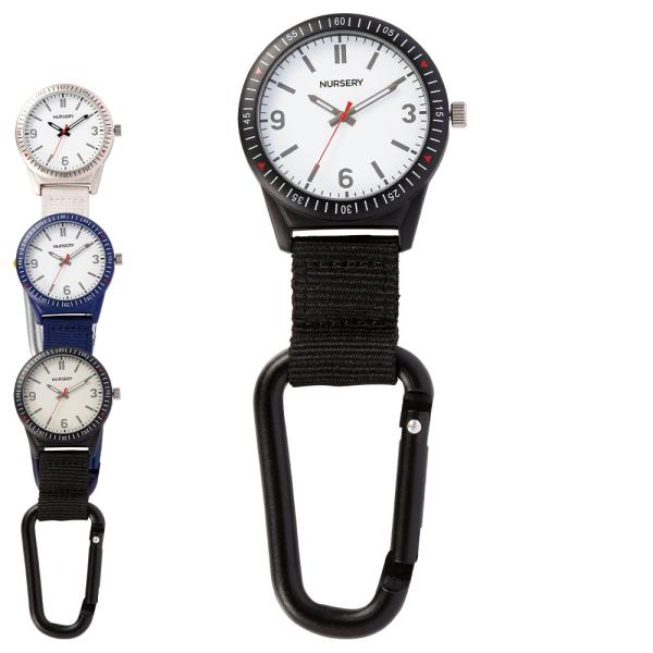 大きめカラビナで付け外しがラク♪視認性の良さが自慢のウォッチ約4cmのビックサイズのフェイスが時間を確認しやすくする。文字盤全体が蓄光タイプだから暗い場所でも安心。・ケースに記されたインデックスが秒数を読み取りやすくする・ナースリーオリジナ...