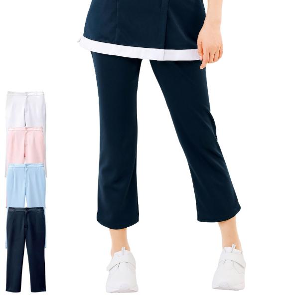 白衣 女性 看護師 病院 レディース ストレッチ 吸汗速乾 足首 白 ストレッチサブリナパンツ