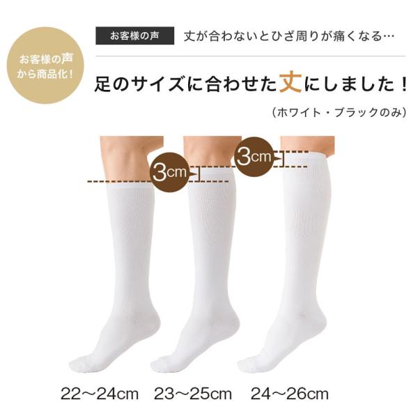 医療 靴下 着圧ハイソックス(３足組) 白衣 女性 医療用 白 看護 介護 病院  【】 