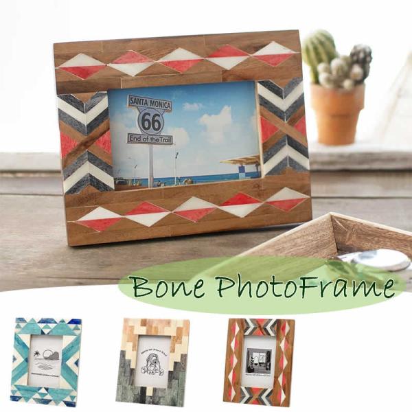 ウッド アジアン フォトフレーム ＊ 木彫り フォトフレーム アジアン雑貨 木製 木彫り 写真立て 卓上