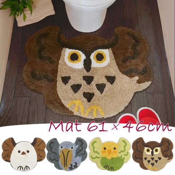 サイズ：約W61×H46cm素材：綿81％、ポリエステル10％、レーヨン5％、その他4％生産国：インド雑貨送料【雑貨まとめ買い対象商品】鳥たちが羽を広げた姿がまるでバンザイをしているかのようデザイン。お部屋はもちろんトイレマットとしてもお使...