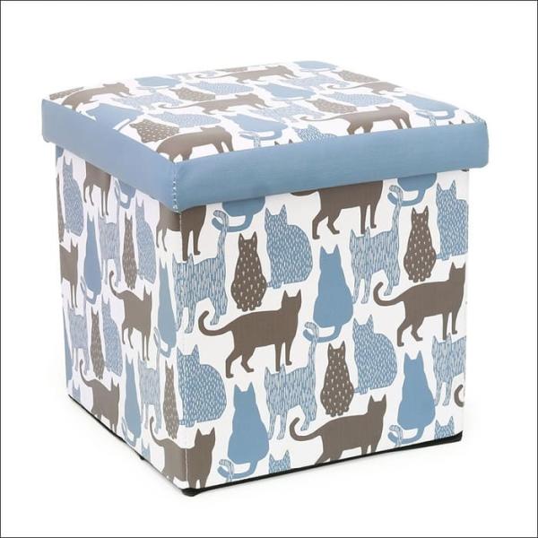 収納boxスツール ミネット ねこ 猫 ネコ 北欧 動物 ミニスツール ふた付き アジアン雑貨 椅子 西海岸 腰掛け メーカー在庫限り品 インテリア オットマン ハワイアン