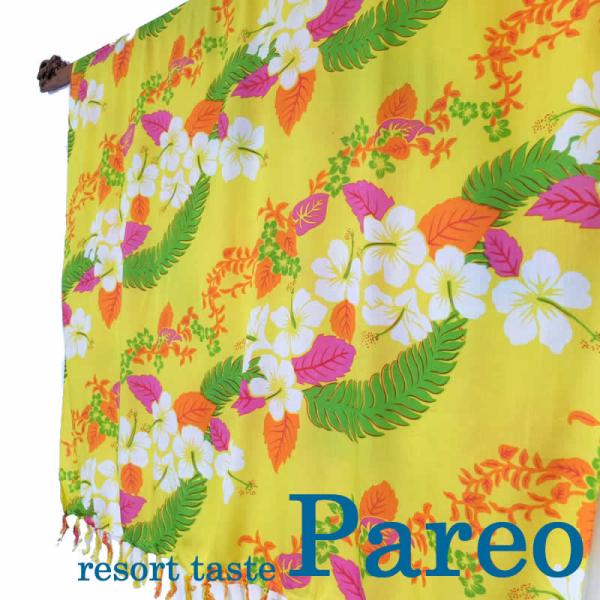 一面に広がる大きな椰子の葉とプルメリアが大人っぽい人気の柄。鮮やかなイエローで元気いっぱい！■サイズ 　約１１５ｘ１６０ｃｍ（フリンジ含まず）■素材　　 レーヨン１００％  　約１９０ｇ■生産国　 インドネシア■雑貨送料　【雑貨まとめ買いサ...