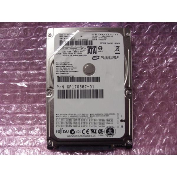 クリックポストにてお送りいたします。代引き発送は出来ません。配達日および配達時間の指定は出来ません。＜商品＞FUJITSU　MHY2120BS2.5インチHDDインターフェース Serial-ATA容量　120GB回転数　5400rpm厚さ...