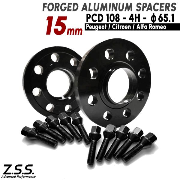 Z.S.S. AP 15mm PCD108 4穴 4x108 65.1φ ハブ一体型