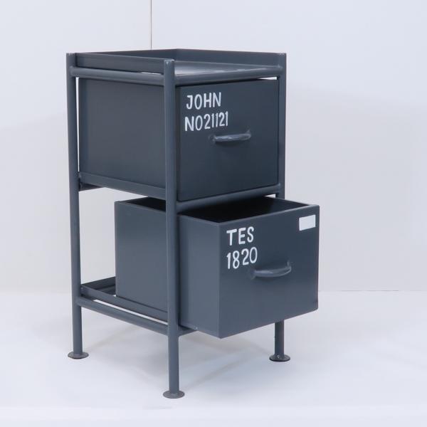 ienowa（イエノワ） スチールチェスト 2段 引き出し グレー 幅30×高さ