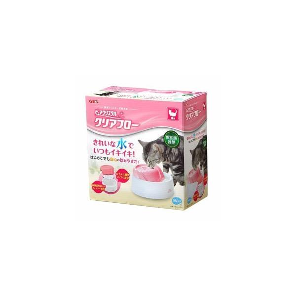 猫用 ペット用 給水器 水飲み器 水飲み フィルター式 フィルター 猫 ペット用品 ペット ジェックス Gex ピュアクリスタル クリアフロー ピンク 7152496 にゃんこの生活 通販 Yahoo ショッピング