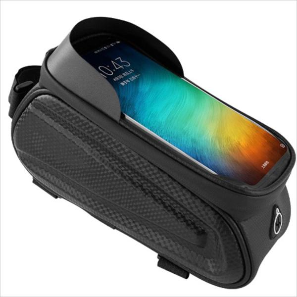 自転車トップチューブバッグ バッグ スマホホルダー 直接タッチ操作可能 耐磨耗性 防水 取り付け簡単 ロードバイク クロスバイク マウンテンバイク