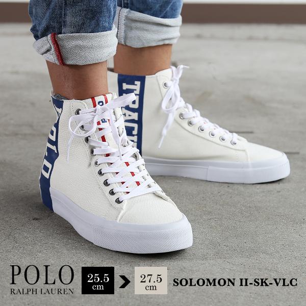 ポロラルフローレン スニーカー メンズ キャンバス ハイカット Polo Ralph Lauren シューズ 靴 ラルフ Solomon Striped ホワイト 白 Polo 05 Lansh ランシュ 通販 Yahoo ショッピング