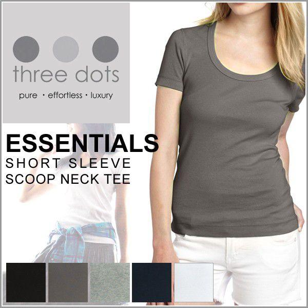 スリードッツ Tシャツ レディース Very掲載 Three Dots 半袖 スクープネック 定番 ベーシックtシャツ Uネック ジェシカ Jessica カットソー トップス Three01 Lansh ランシュ 通販 Yahoo ショッピング