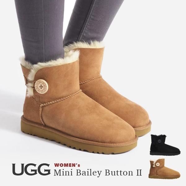 UGG アグ ムートンブーツ ショート レディース 靴 ミニ ベイリーボタン シープスキン Mini Bailey Button