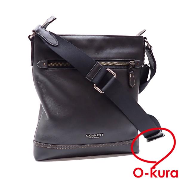 COACH コーチ ショルダーバッグ メンズ ブラック レザー F78147 斜め 